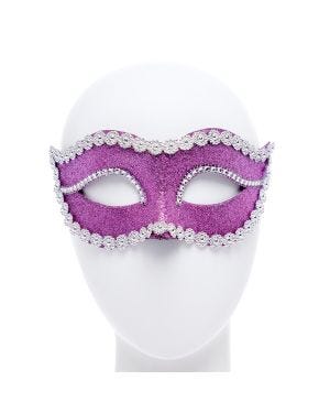 Pink Glitter Masquerade Mask