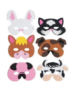Farm Animal Eva Mask - Assorted