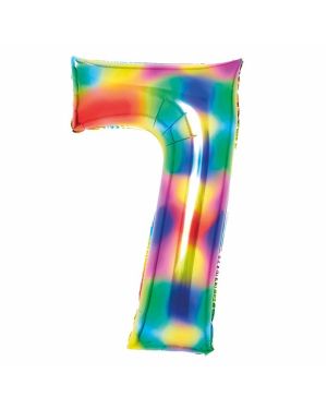 Rainbow Foil Number Balloon - 34&quot;