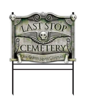 Last Stop Cemetery Sign - 78cm