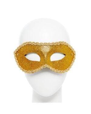 Gold Glitter Masquerade Mask