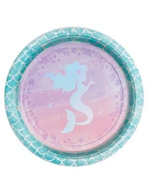 Mermaid Shine Iridescent Paper Plates - 23cm (8pk)