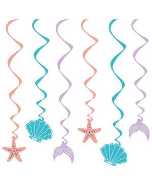 Mermaid Tales Swirl Decorations (6pk)