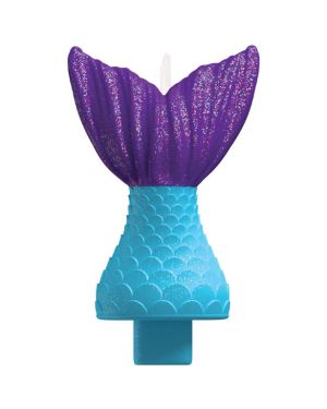 Mermaid Wishes Tail Birthday Candle - 11cm