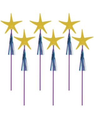 Mermaid Wishes Glitter Starfish Wands - 45cm (6pk)