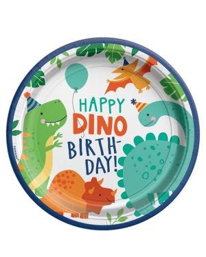 Dino-Mite Paper Plates - 23cm (8pk)