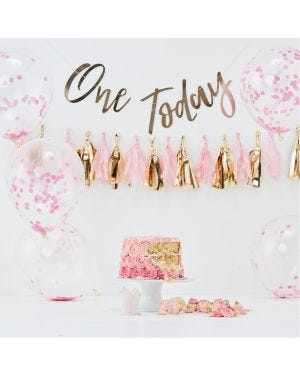 Pick &amp; Mix Pastel Pink 1st Birthday Cake Smash Kit