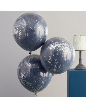 Mix It Up Blue Double Stuffed Latex Balloons (3pk)