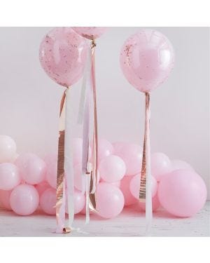 Rose Gold And Pink Streamer Balloon Tails (5pk)