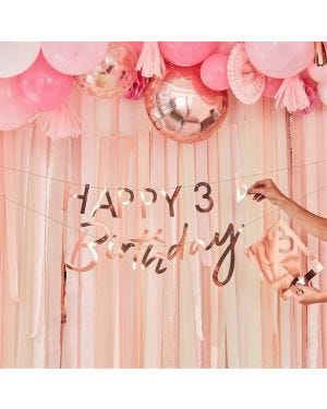 Mix It Up Rose Gold Customisable Age Birthday Paper Banner - 1.5m