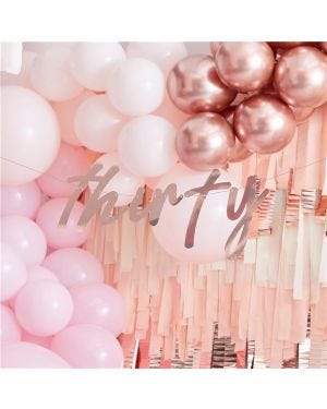 Mix It Up Rose Gold &#039;Thirty&#039; Paper Banner - 1.7m