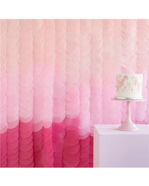 Pink Ombre Tissue Paper Discs Backdrop
