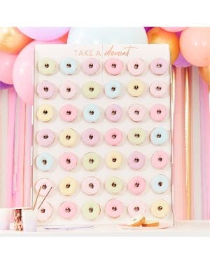 Mix It Up White &amp; Rose Gold Donut Wall - 64cm x 84cm