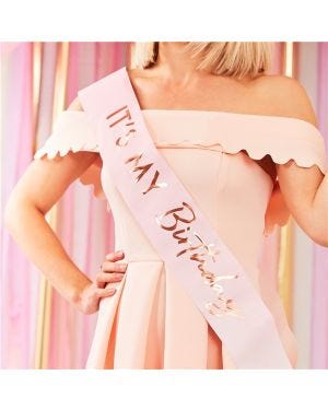 Mix It Up Pink &#039;It&#039;s My Birthday&#039; Sash - 75cm