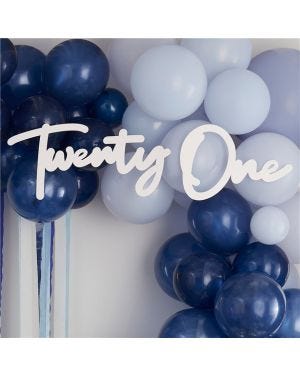 21 White Balloon Arch Sign