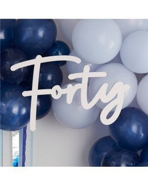 40 White Balloon Arch Sign