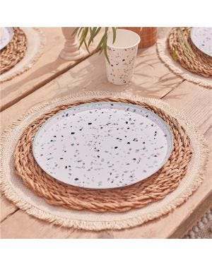 Mix It Up Mint Terrazzo Eco Paper Plates - 25cm (8pk)