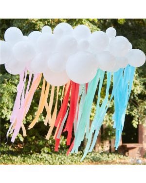 Rainbow Balloon Cloud Backdrop Kit - 40 Balloons