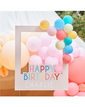 Mix It Up Brights Happy Birthday Balloon Photobooth Frame