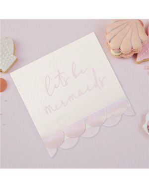 Mermaid Magic Scalloped Paper Napkins - 33cm (16pk)