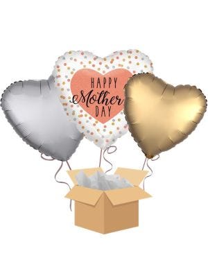 Mother&#039;s Day Rose Gold Glitter Balloon Bouquet - Delivered Inflated