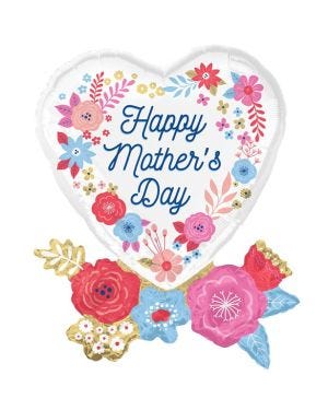 Artful Flowers Mothers Day Balloon - 30&quot; Foil