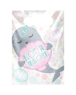 Narwhal Plastic Party Bags (8pk)