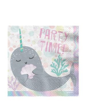 Narwhal Party Paper Napkins - 33cm (16pk)