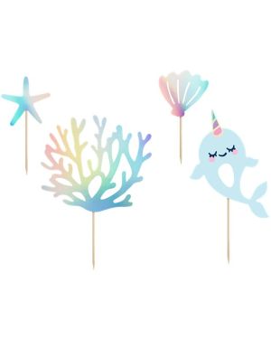 Narwhal Cake Picks (4pk)