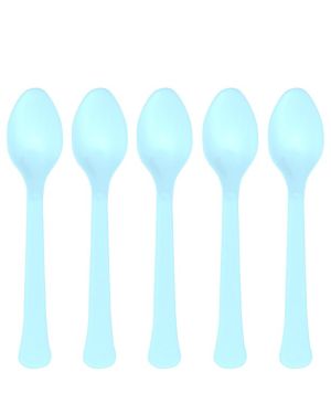 Baby Blue Reusable Plastic Spoons (24pk)