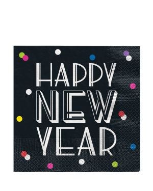 Neon Dots New Year Lunch Napkin (16pk)