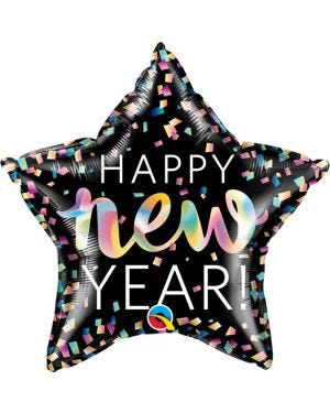 Happy New Year Neon Iridescent Star - 20&quot; Foil
