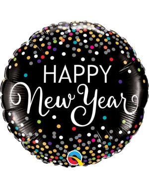 New Year Confetti Print Balloon -18&quot; Foil