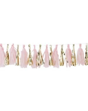 Oh Baby Pink &amp; Gold Tassel Garland (16pk)
