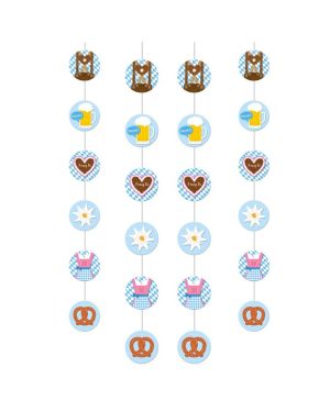Bavarian Hanging String Decorations - 1.3m (4pk)