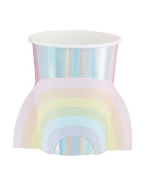 Iridescent Rainbow Paper Cups - 255ml (8pk)