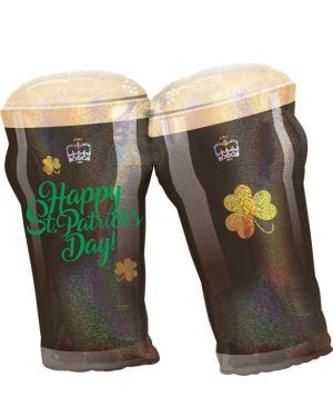 St Patrick&#039;s Day Beer Glasses SuperShape Balloon - 28&quot; Foil