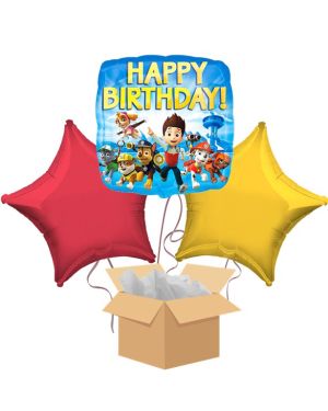 Paw Patrol Happy Birthday Balloon Bouquet - Delivered Inflated