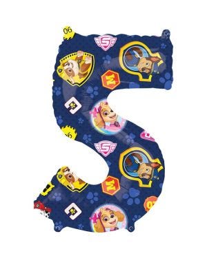 Paw Patrol Number 5 Foil Balloon - 26&quot;