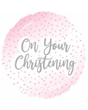 Pink Christening Foil Balloon - 17&quot;