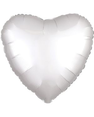 White Heart Satin Luxe Balloon - 18&#039;&#039; Foil - unpackaged