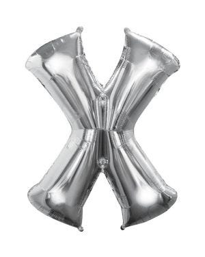 Silver Letter X Balloon - 34&quot; Foil