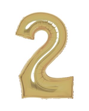 White Gold Foil Number Balloons - 34&quot;