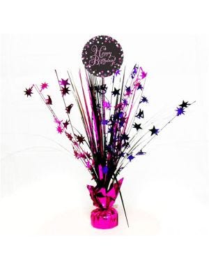 Pink Happy Birthday Foil Table Centrepiece - 33cm