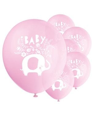 Pink Floral Elephant Latex Balloons - 12&quot; (8pk)