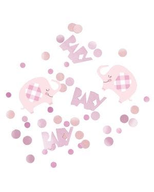 Pink Floral Elephant Confetti (14g pack)