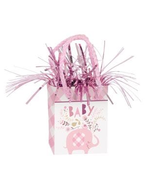 Pink Floral Elephant Balloon Weight