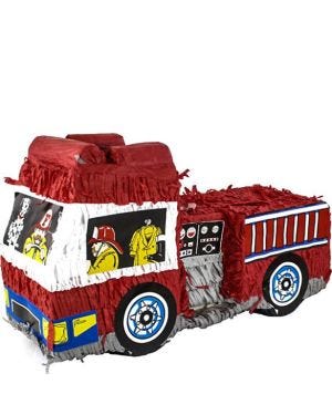 Fire Engine Piñata - 48cm x 28cm