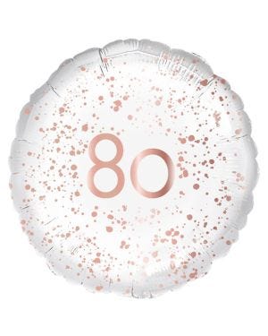 80th Rose Gold Foil Balloon - 18&quot;