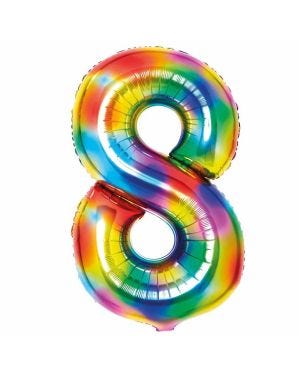 Rainbow Foil Number Balloon - 34&quot;